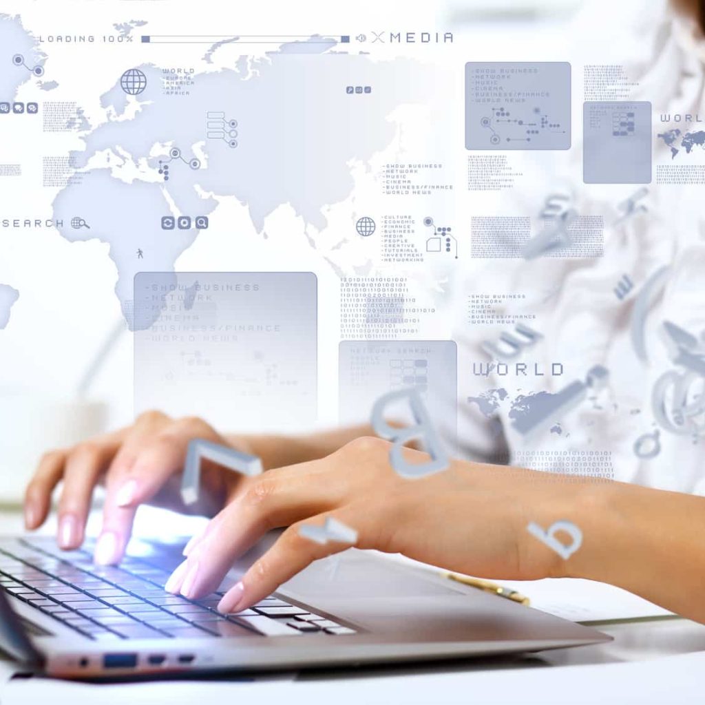 Business person working on computer